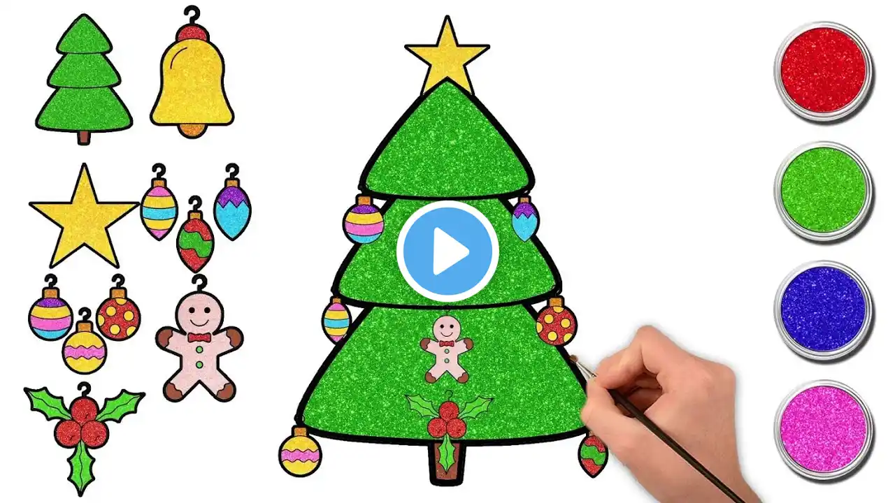 🎄How To Draw Christmas Tree | Easy Drawing and Coloring For Kids | Chiki Art | HooplaKidz How To