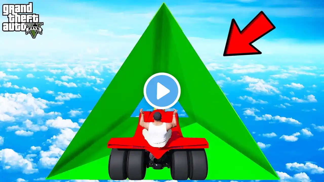 FRANKLIN TRIED MASSIVE TRIANGLE TUNNEL MEGA RAMP PARKOUR CHALLENGE GTA 5 | SHINCHAN and CHOP