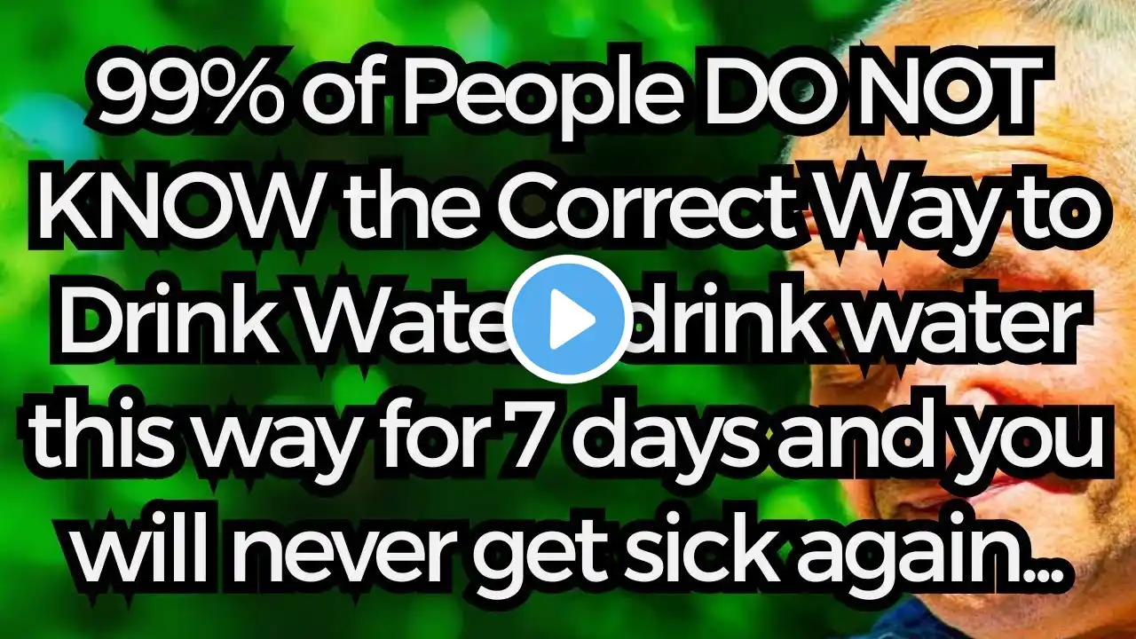 99% of People DO NOT KNOW the Correct Way to Drink Water   Advice for the elderly