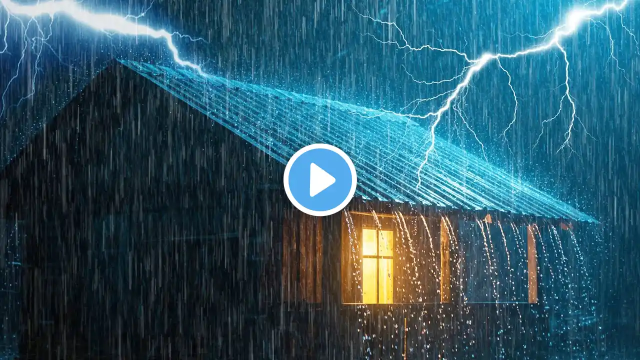 Heavy Rain & Thunder on Tin Roof, Perfect Sleep Elixir for Deep Relaxation, Rain Sounds For Sleeping