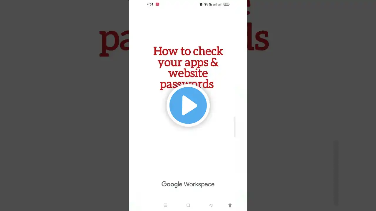 How to check your set passwords on apps & websites?#password #gmail #google #android