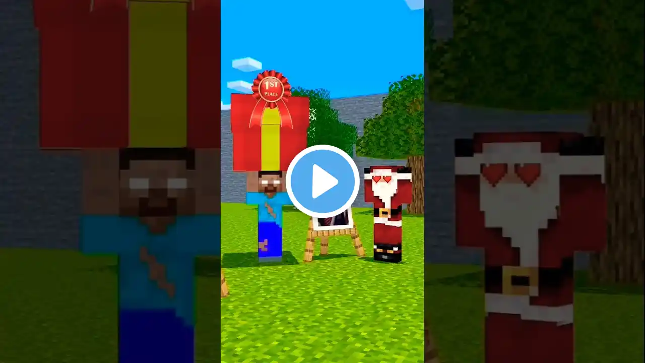 Herobrine's Christmas: Drawing Santa in Minecraft!