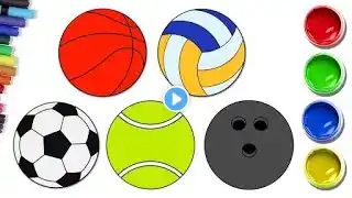 Sports Balls Drawing | How to Draw Football | Learn Drawing and Coloring with Chiki Art