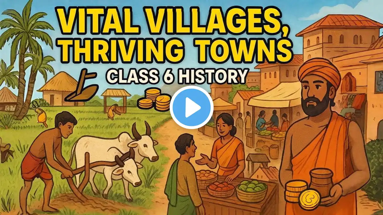 Vital Villages Thriving Towns (Part 8) | Hindi | Class 6 History Chapter 8 Animated Video