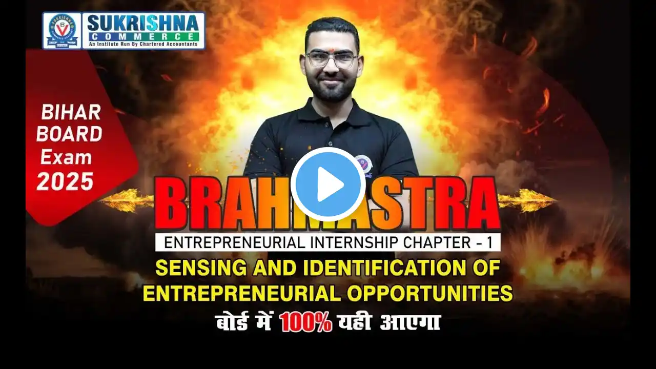 Entrepreneurial Opportunities | Class 12 Entrepreneurship | Bihar Board | Brahmastra CA Baivaw Sir