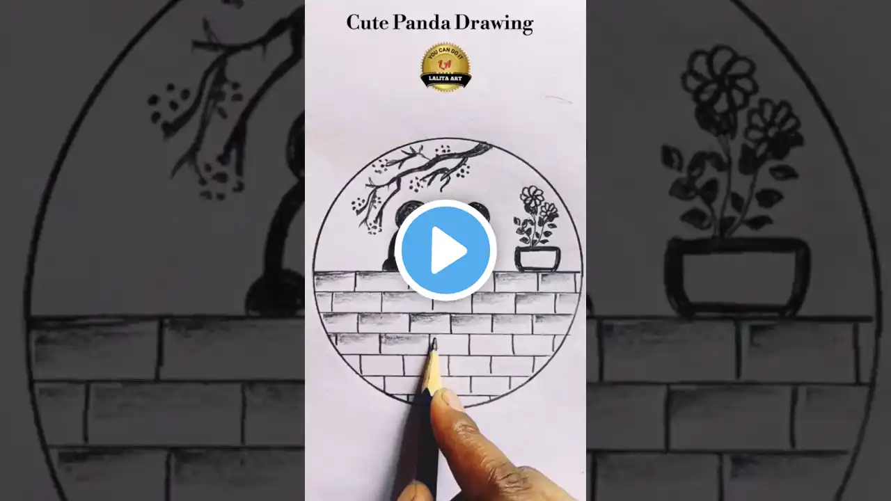 Cute Panda 🐼 Drawing 2023 | #shorts #youtubeshorts #trendingshorts #art #drawing #painting #viral