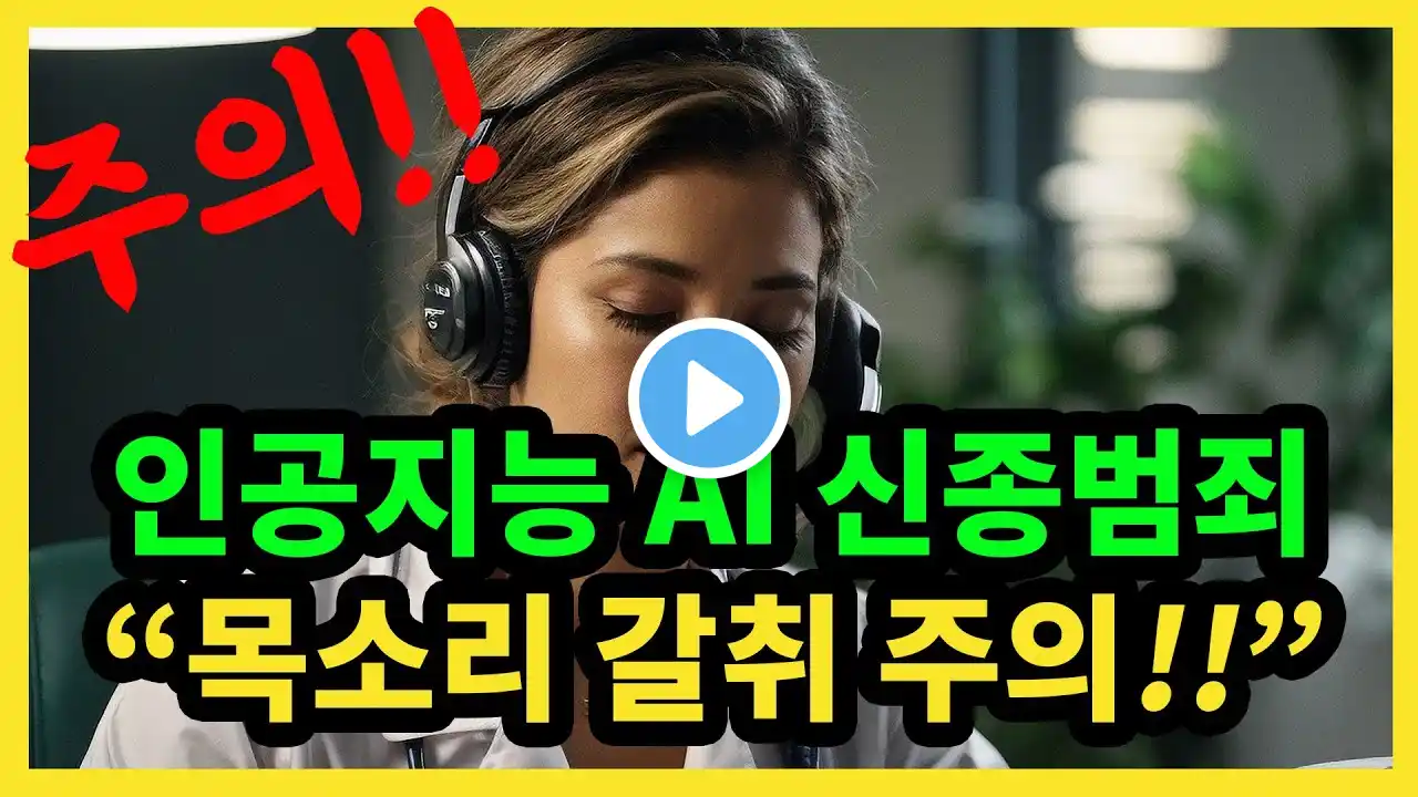 인공지능 AI 신종범죄 목소리 갈취 주의!!