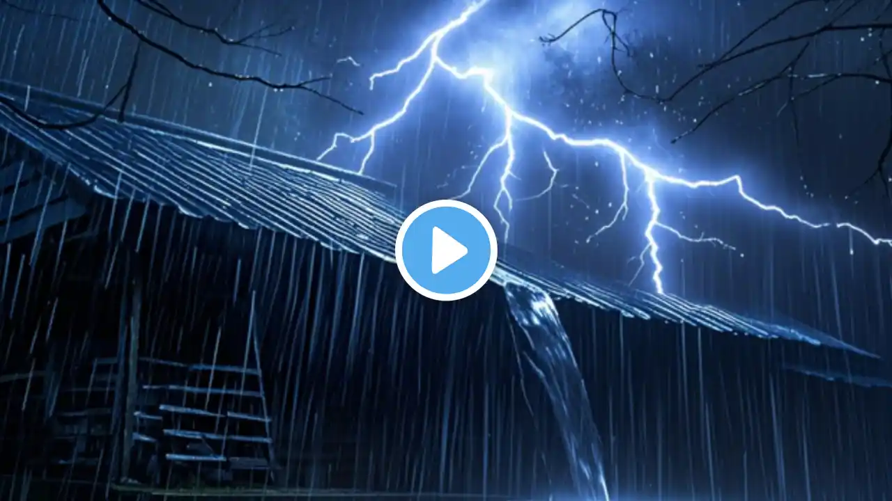 ASMR Heavy Rain on Metal Roof with Thunder β 6 Hours for Deep Sleep, Relaxation & Stress Relief