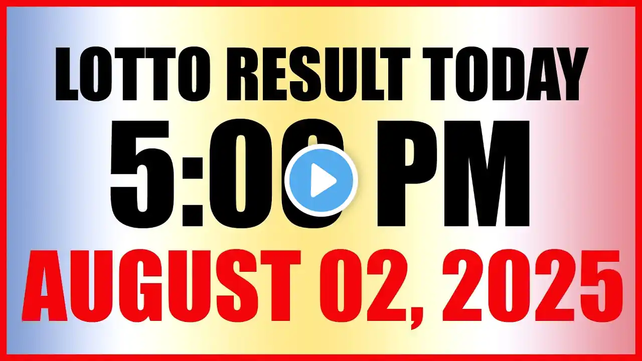 Lotto Result Today 5pm August 2, 2025 Swertres Ez2 Pcso
