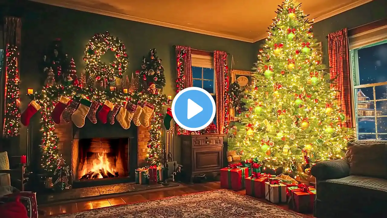 Bing Crosby, Frank Sinatra, Dean Martin, Nat King Cole πThe Best Old Christmas Songs with Fireplace