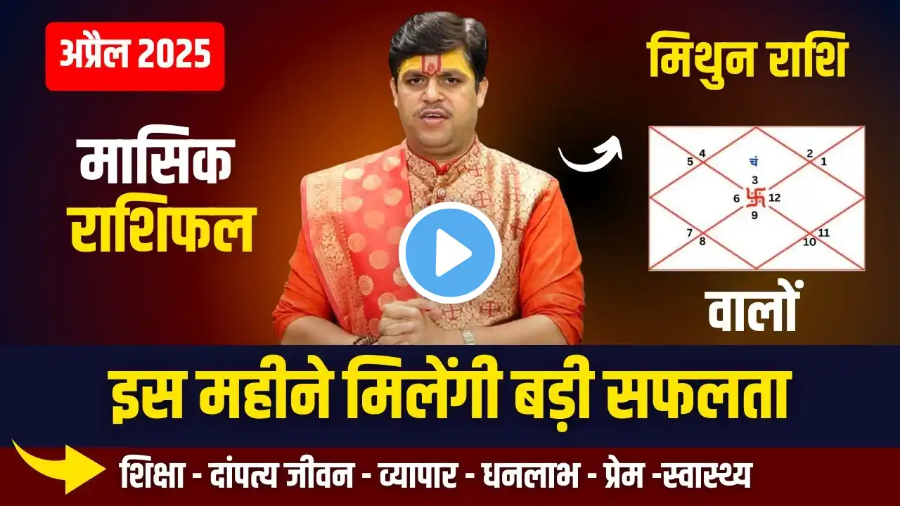 Mithun Rashi April 2025 Rashifal | मिथुन राशि अप्रैल राशिफल। April Horoscope | Acharya Raj Mishra