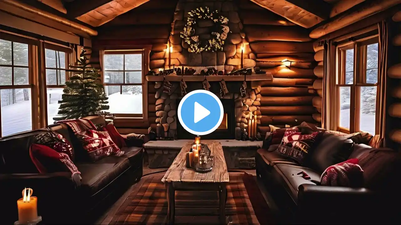 Cozy Winter Cabin Room Relaxing Fireplace 🔥😌🔥 Burning Logs & Crackling Fire Sounds for Stress Relief