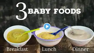 3 Baby foods |Weightgain Food For 7-12 month Babies | Oats Banana / Moong Dal Carrot Rice/Ragi Wheat