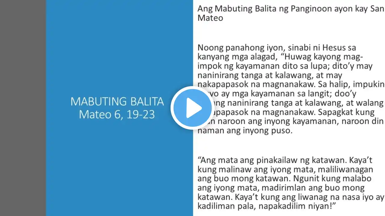 Mga Pagbasa para sa June 17, 2022 Tagalog Bible Reading