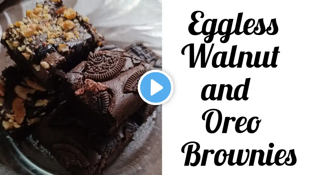 How to make Eggless Brownie| Walnut and Oreofudgy chocolaty brownie recipe witha shiny crackly crust