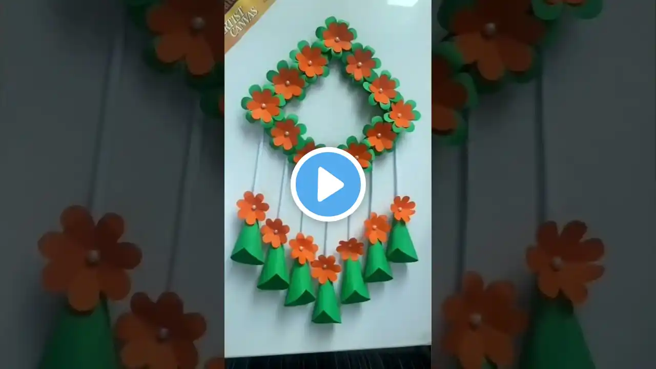 Beautiful Paper Flower Wall Hanging #shorts #youtubeshorts #youtube  #trend #trending #diy #viral