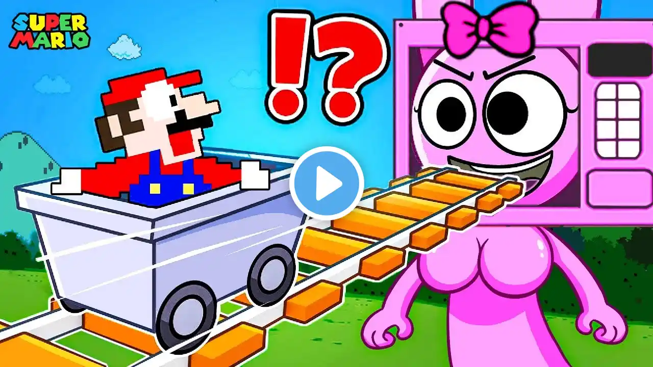 Super Mario Bros. but Mario Goes In Cart Ride Into Sprunki PINKI Giant New Version. | 8Bit Game Box