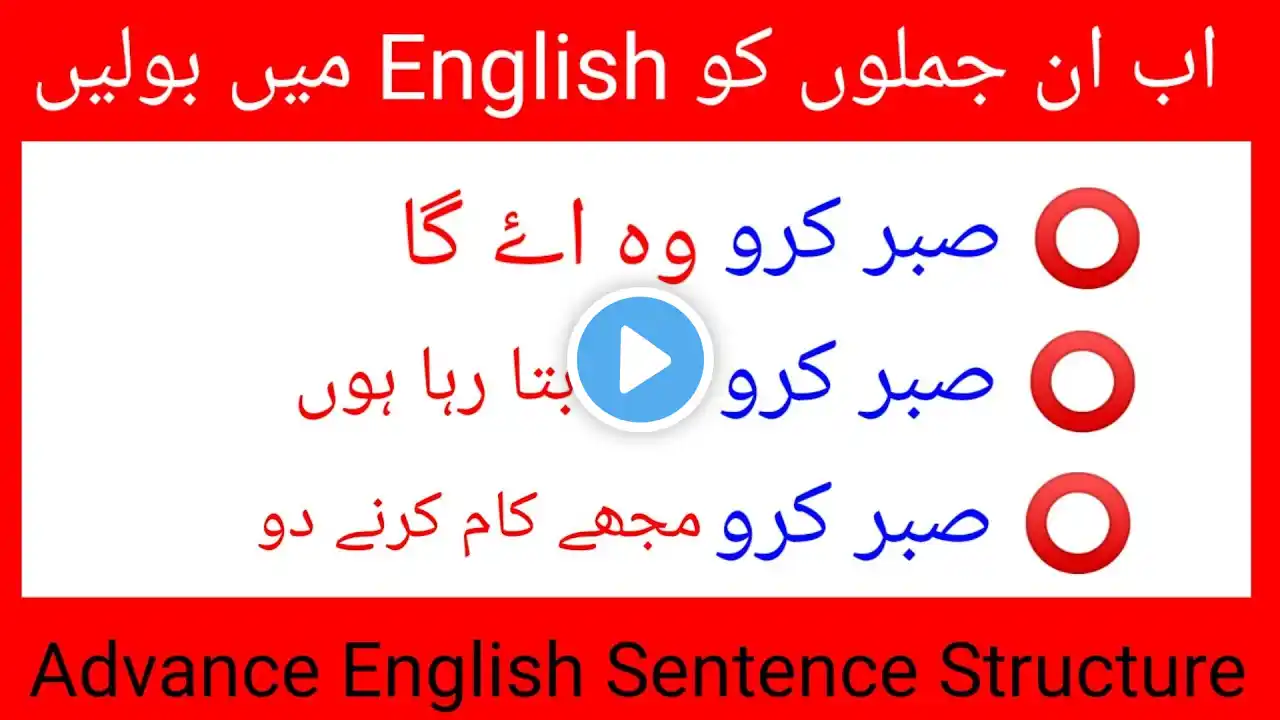 415-Advanced English Structures for Spoken English | English Speaking Practice | daily Use Sentences