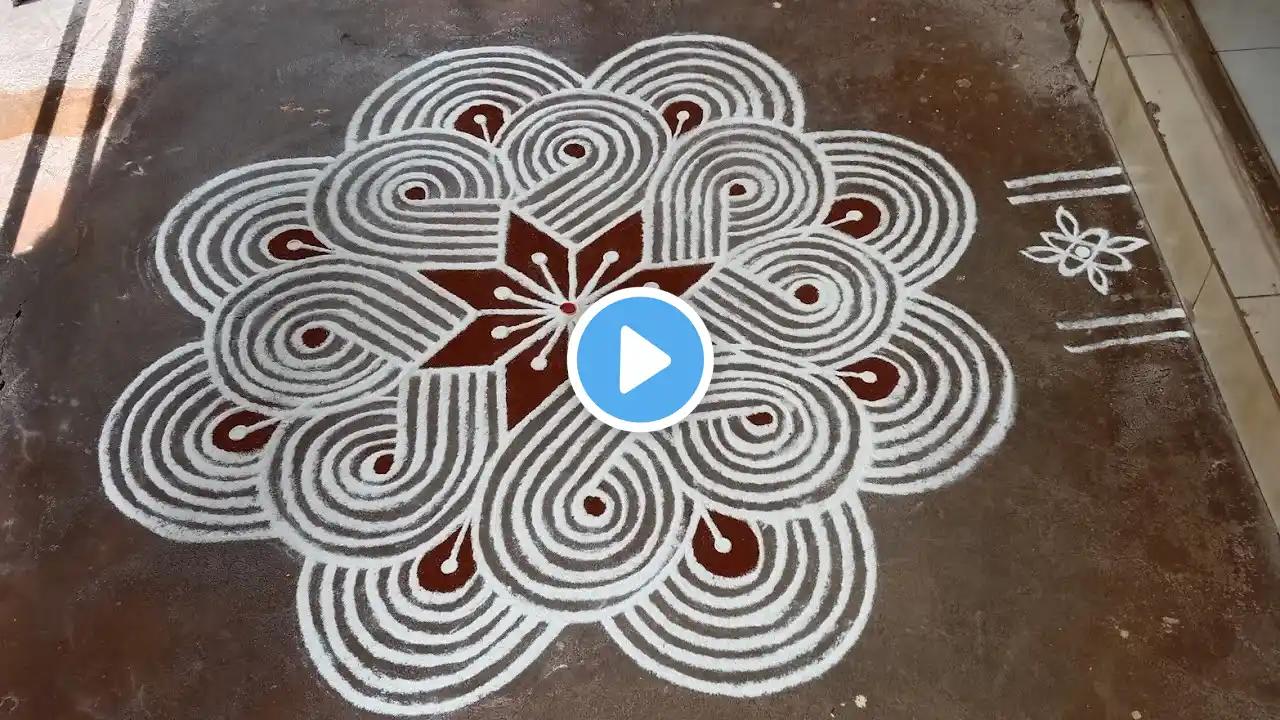 Vaigasi Maadha Padi Kolam muggulu / Easy Rangoli Design / pandaga muggulu|  Beautiful rangoli