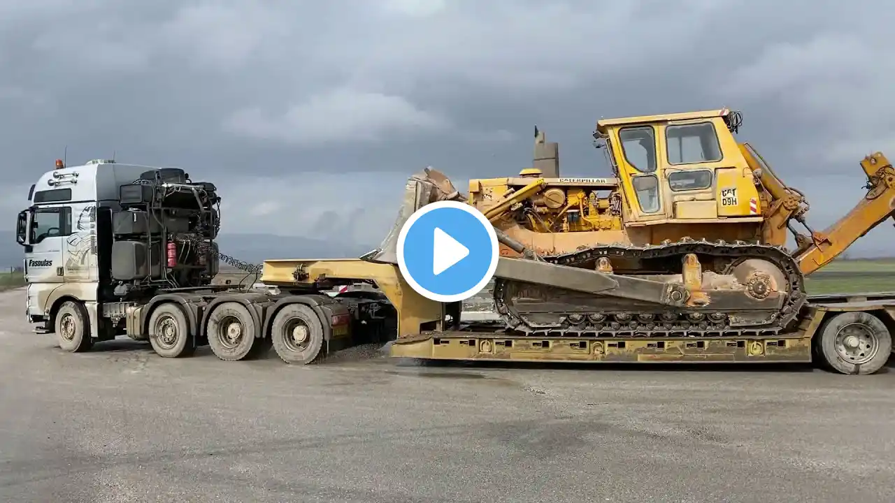 Transporting The Caterpillar D9H Bulldozer - Fasoulas Heavy Transports