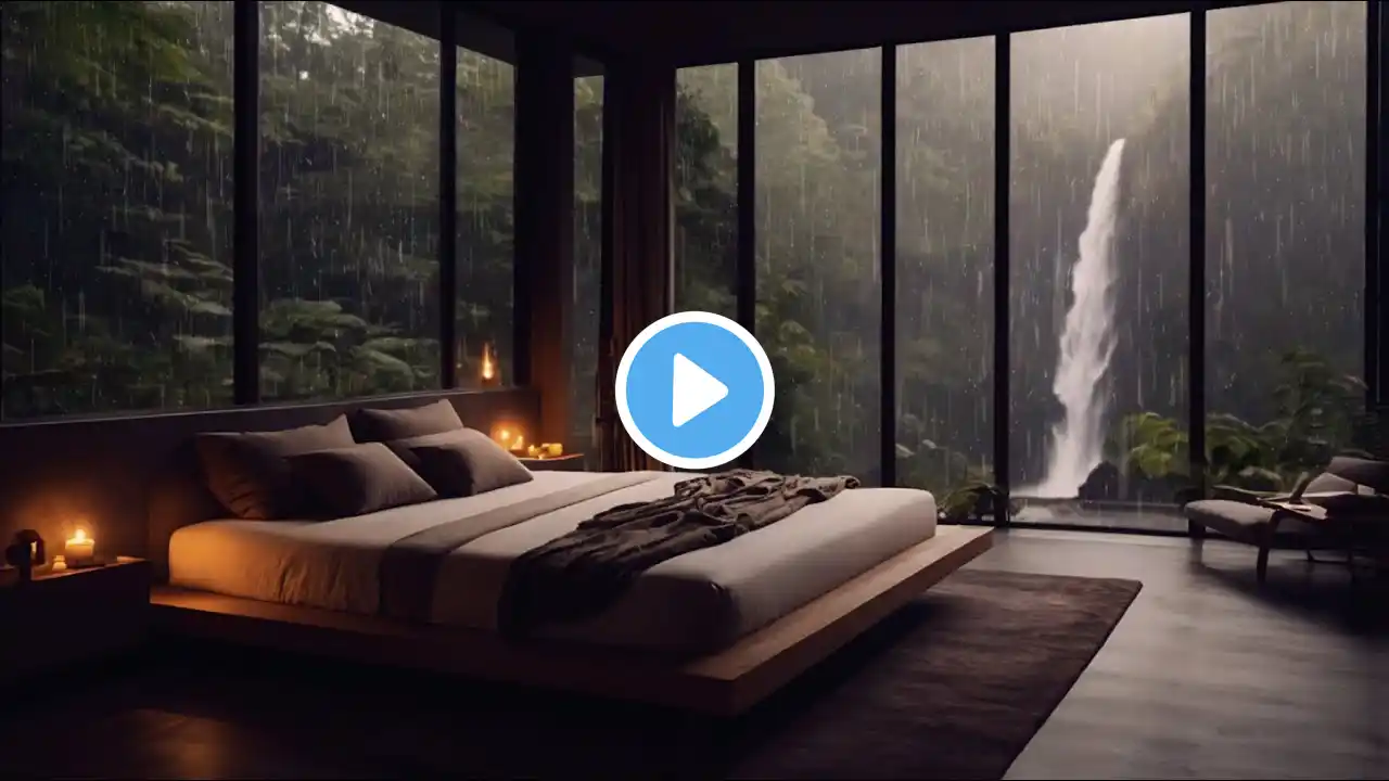 Relaxing Sleep Music🎶 with Rain Sounds in the Forest - Warm Bedroom Ambience for Sleep, Depression