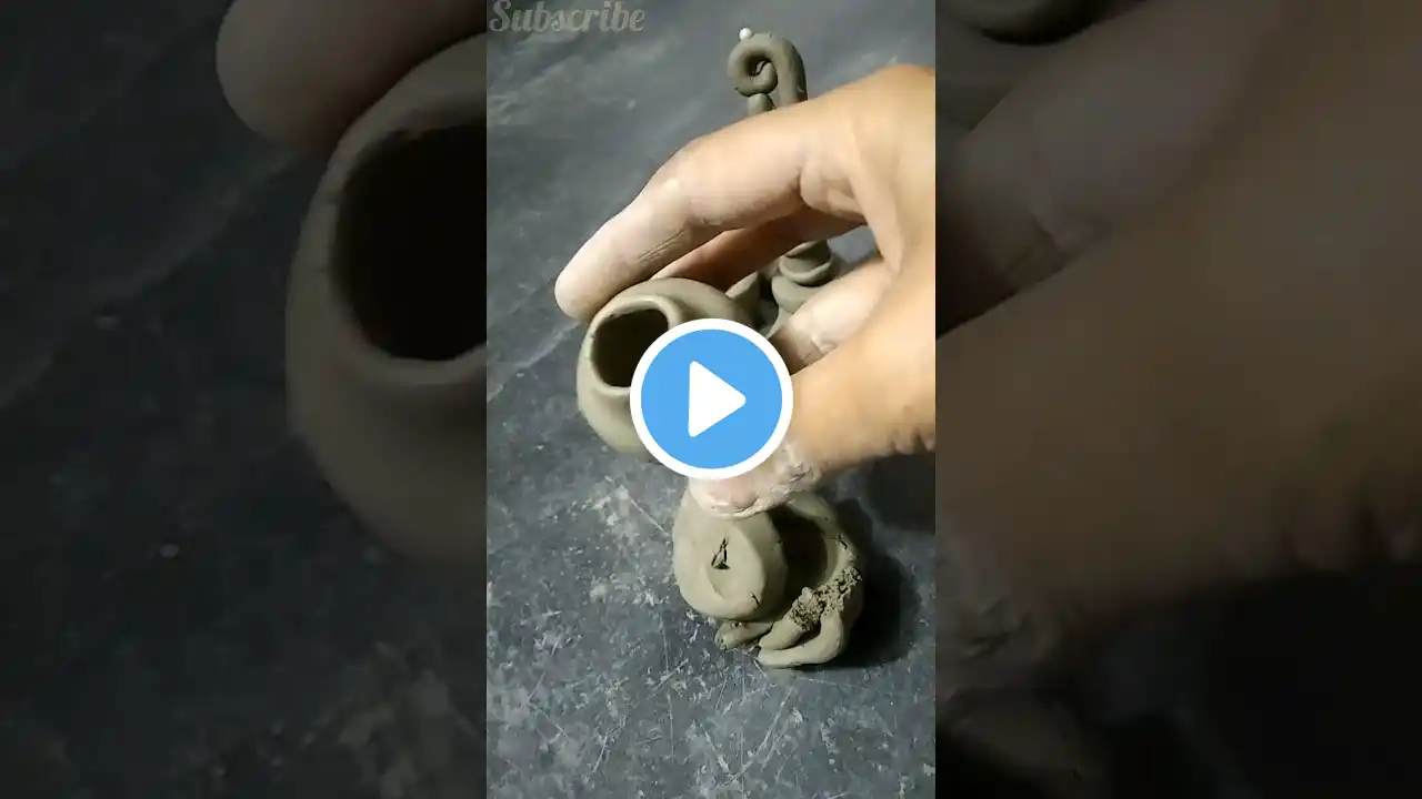 DIY miniature clay pots || mitti ke bartan | #shorts #diy #clayart #viral #claypot #mittikaghar