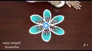 2 Very easy Ugadi rangoli designs for 2022🌼Festival muggulu🌸Beautiful kolam Art