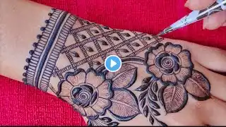 Beautiful flowers mehndi design for eid mubarak|| back hand mehndi design|| detailed mehndi