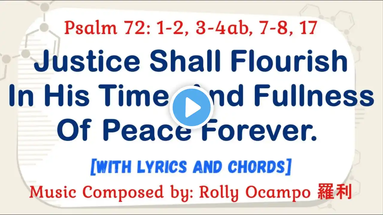 for December 17, 2022 Misa de Gallo Mass | Psalm 72: Justice Shall Flourish In His Time, And....