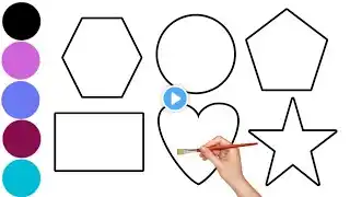 Shapes drawing activity for kids,learn 2d shapes colors for toddlers,preschool learning kids study-7