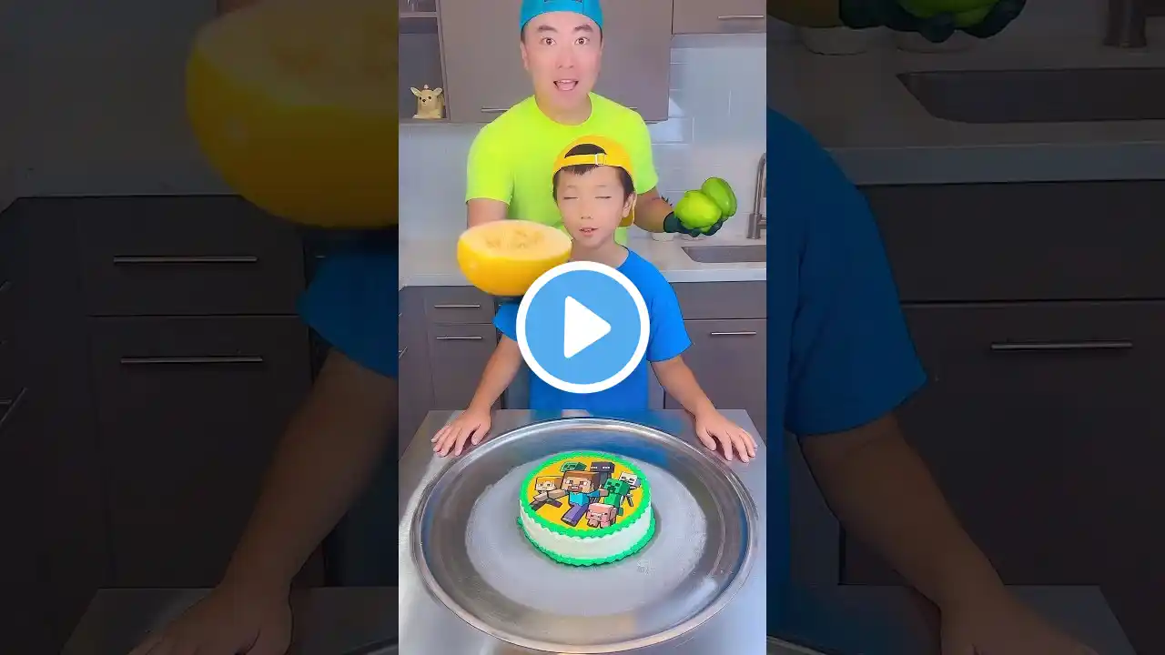 Minecraft cake vs blueberry ice cream challenge! 🍨 #minecraft #funny #shorts by Ethan Funny Family