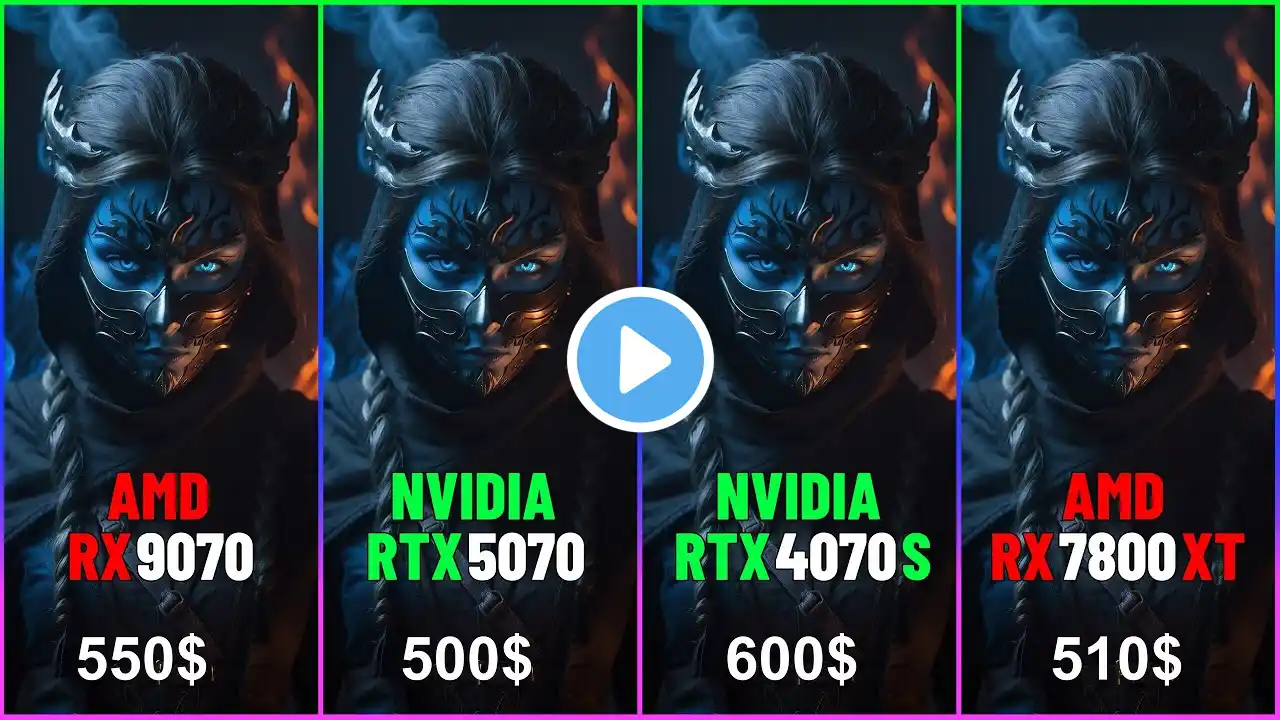 RX 9070 vs RTX 5070 vs RTX 4070 SUPER vs RX 7800 XT Test in 15 games at 1440P