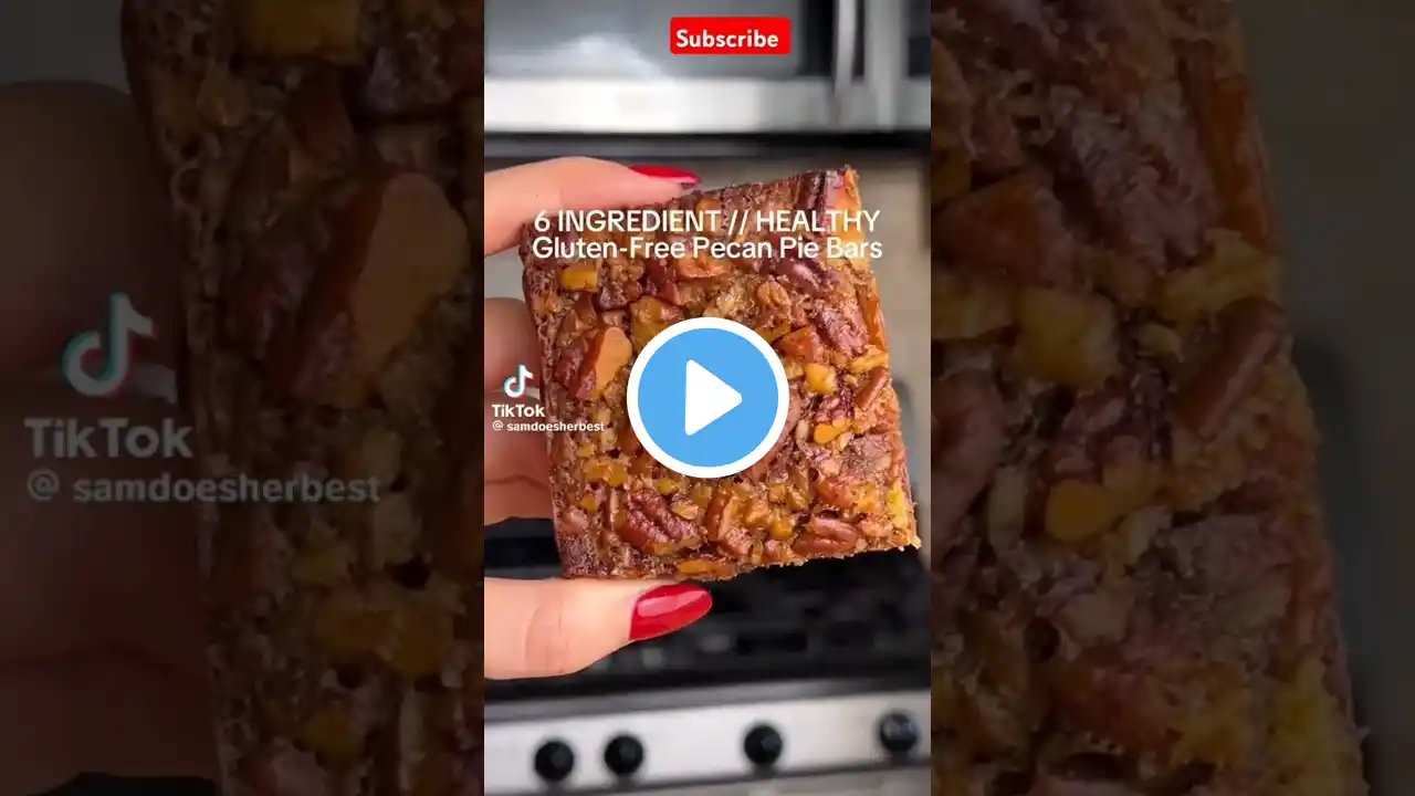 6 Ingredients Healthy Gluten Free PECAN PIE BARS 🤤 #glutenfree #grainfree #tiktokfood #keto #lowcarb