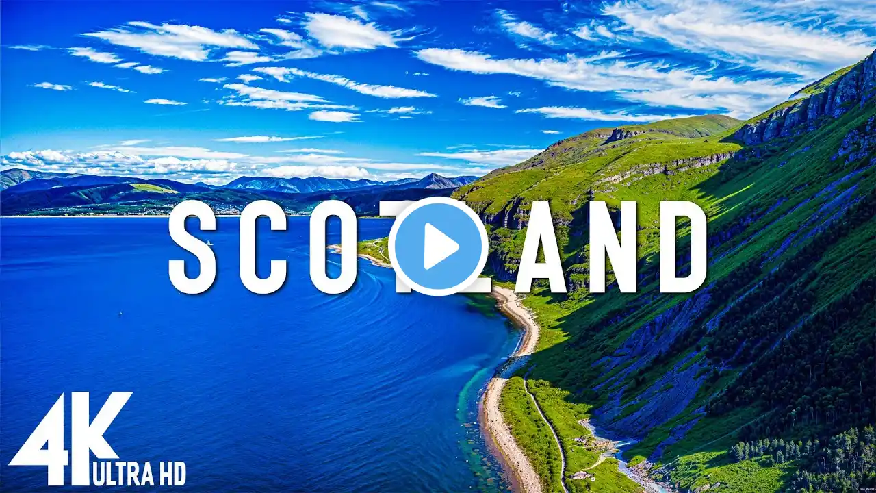 FLYING OVER SCOTLAND 4K UHD • Stunning Aerial Footage, Scenic Relaxation Film with Calming Music