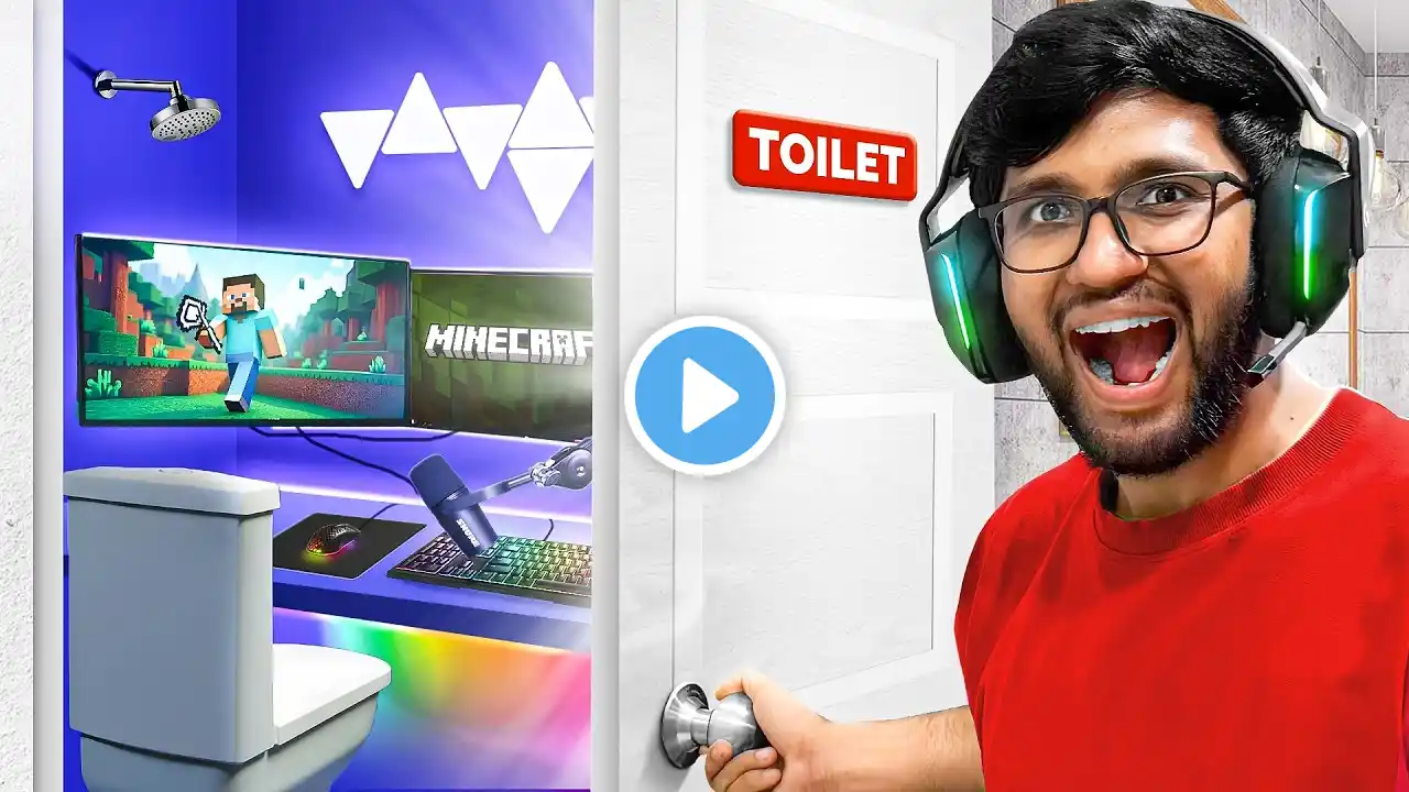 BUILDING SECRET GAMING ROOM IN TOILET !