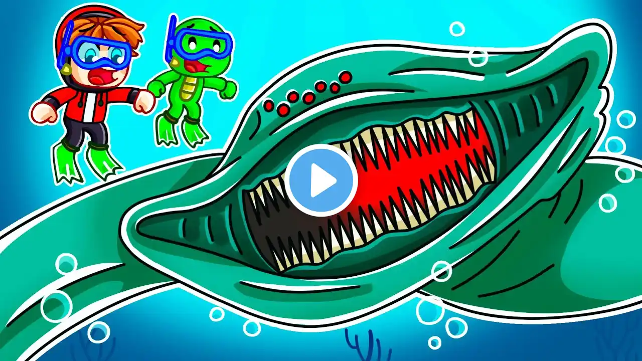 JJ and Mikey VS SEA MONSTERS In Maizen Roblox !