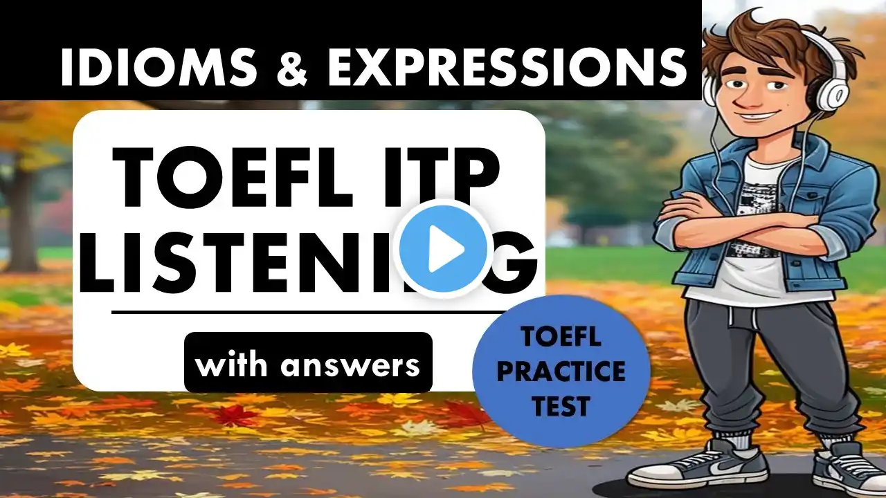 TOEFL ITP Prep: 15 Idioms You Need to Know for Listening | TOEFL Prep English Listening MCQ TOEFL
