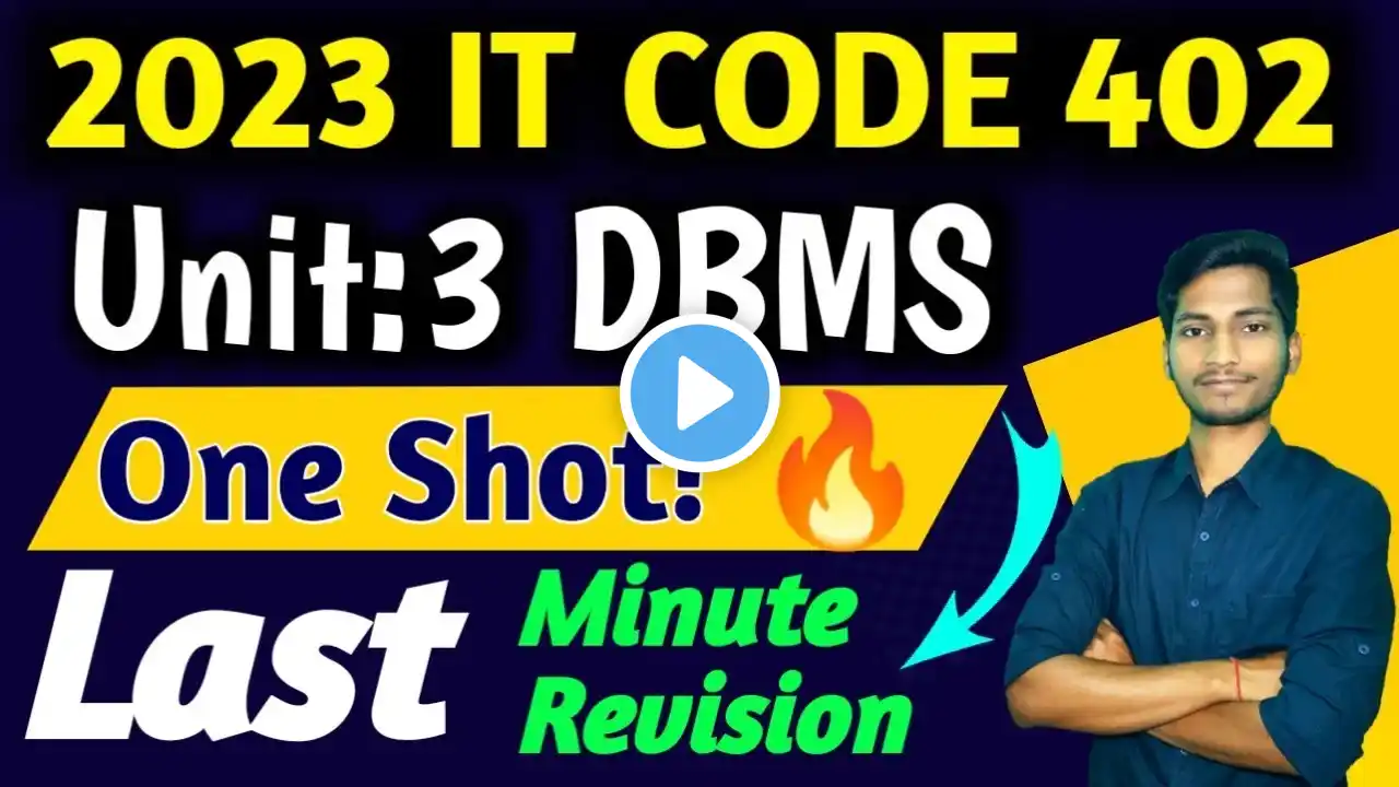 Last Minute Revision DBMS | CLASS 10 IT CODE 402 | Database Management System Important Notes