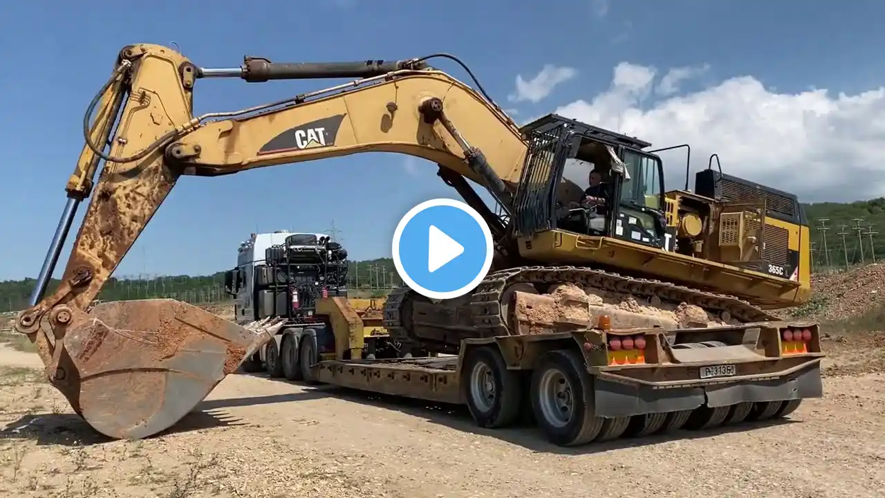 Loading And Transporting The Caterpillar 365C Excavator - Fasoulas Heavy Transports