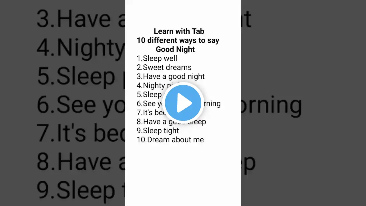 Different ways to say Good Night 10 smart english phrases||#shorts #youtubeshorts