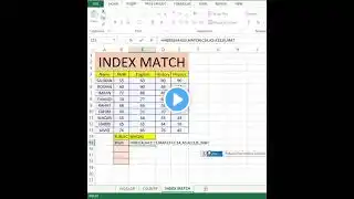 MATCH INDEX FORMULA EXCEL