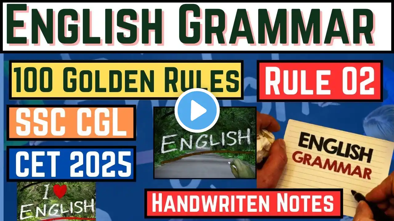 Rule 02 | 100 Golden Rules | 100 Rules in English Grammar | SSC CGL/CHSL/MTS 2025 | Niyati Classes