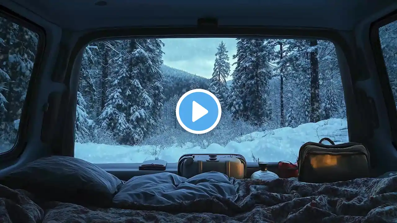 Car Camping - Wind Sounds for Sleeping┇Howling Wind & Blowing Snow┇Winter Storm & Icy Snowstorm