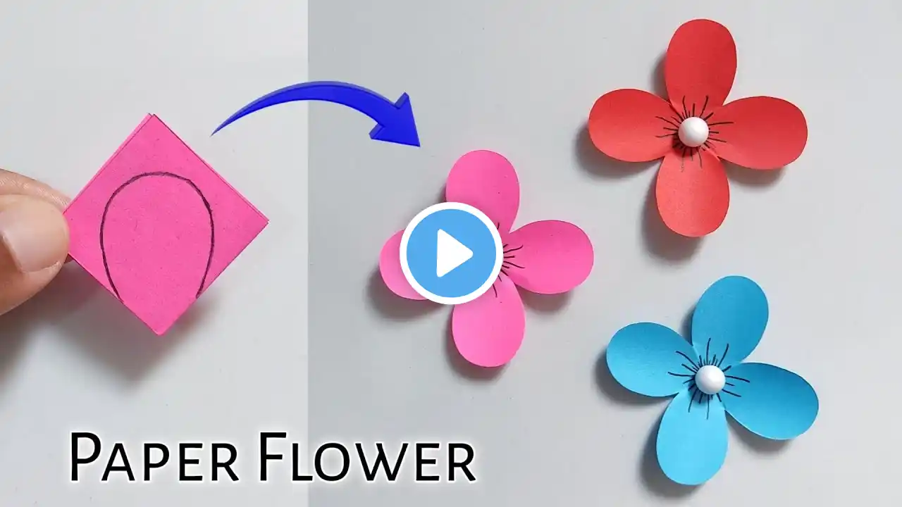 Easy Paper Flower Making Craft | Paper Flower Making Step By Step | How To Make Paper Flower Craft