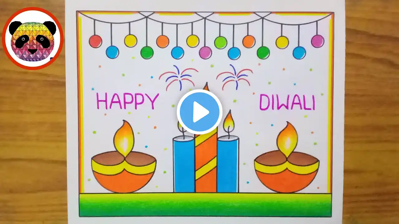 Diwali Drawing / Diwali Drawing Easy / Happy Diwali Drawing / Diwali Festival Drawing / Diwali
