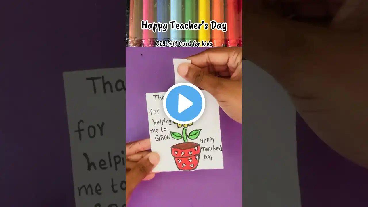 Easy Craft For Kids! DIY Gift Card for Teacher’s Day💝! Paper Craft !How to Make Flower pot 😍