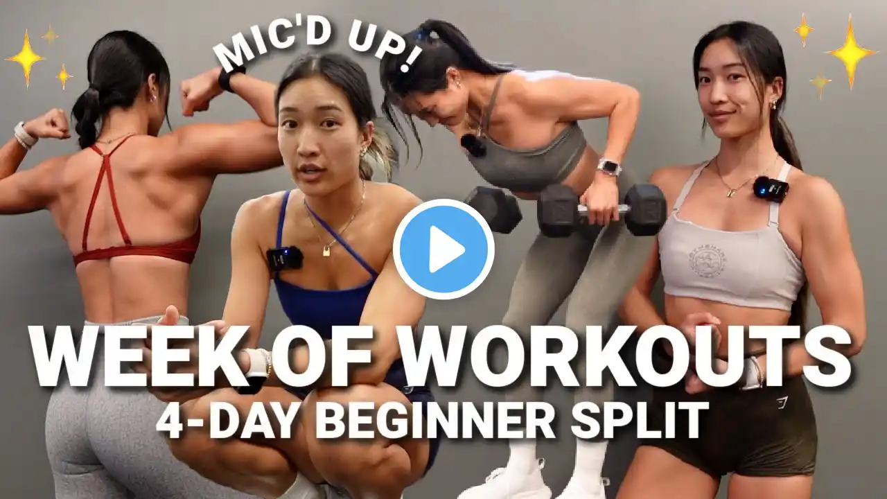 WEEK OF WORKOUTS | 4-Day BEGINNER Gym Split to Start Your Fitness Journey in 2024!