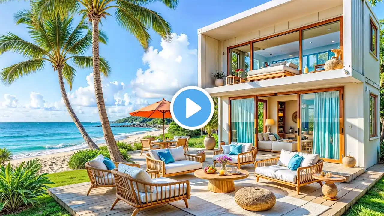 Sweet March Morning Jazz by the Beach ~ Cheerful Bossa Nova Music & Smooth Waves Sound for Good Mood