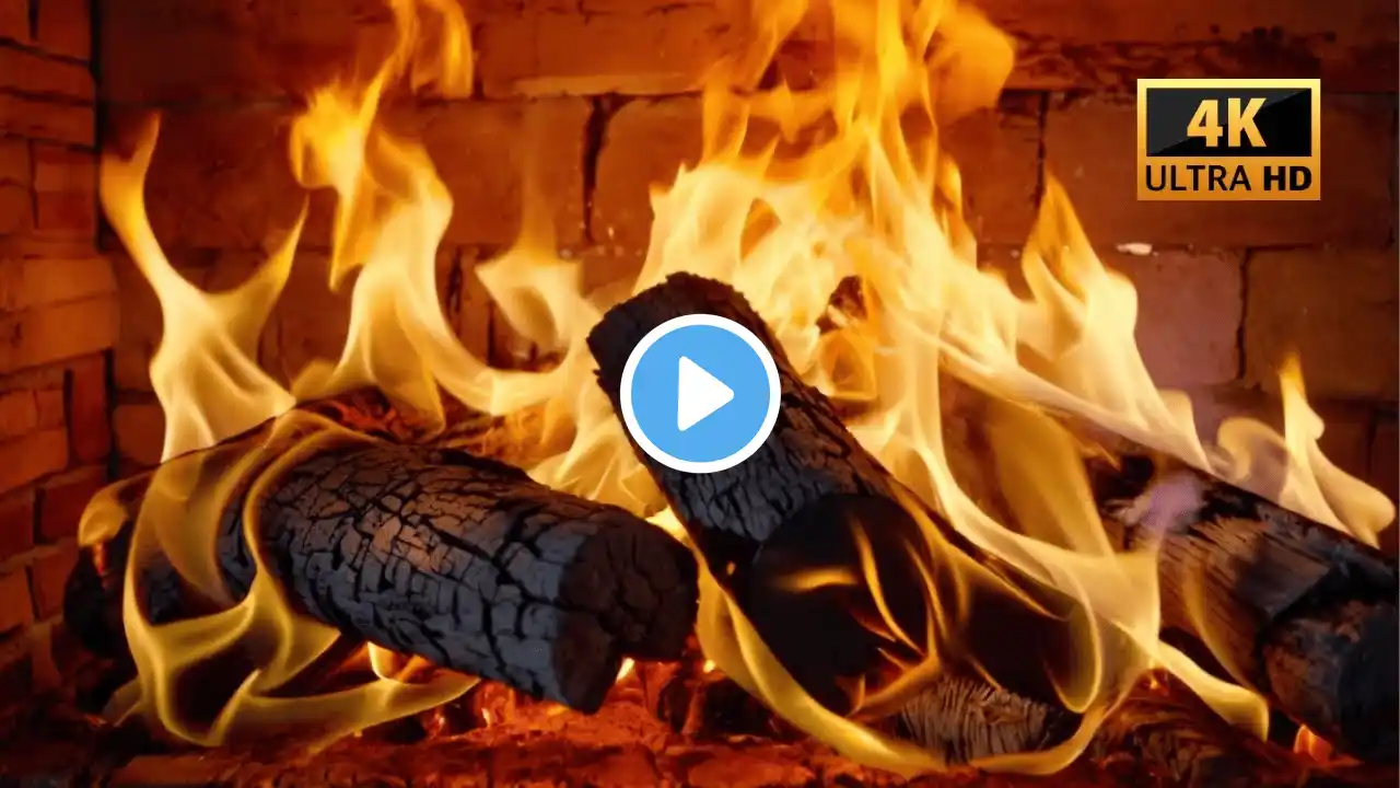 Fireplace 10 Hours (4K) (No Ads) – Cozy Crackling Fire Sounds for Relaxation & Sleep