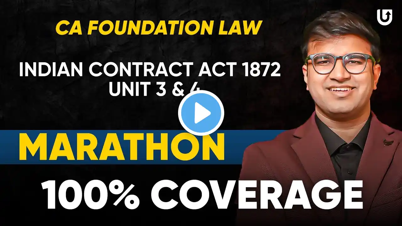 Indian Contract Act Unit 3 & 4 CA Foundation Law One Shot Marathon | Indresh Gandhi #cafoundation